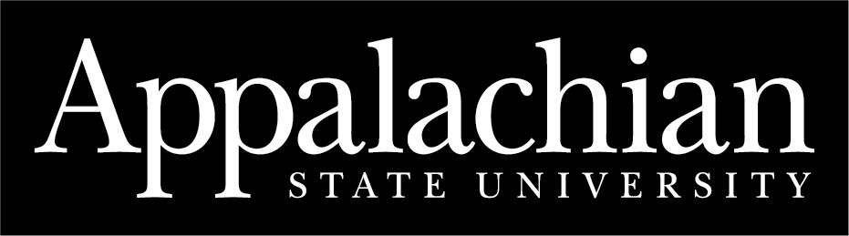 Appalachian State University logo Primary Appalachian logo white